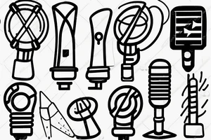 doodle of glowing microphone tattoo idea