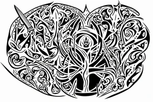 March symbol with a knife in it living on tree of life tattoo idea