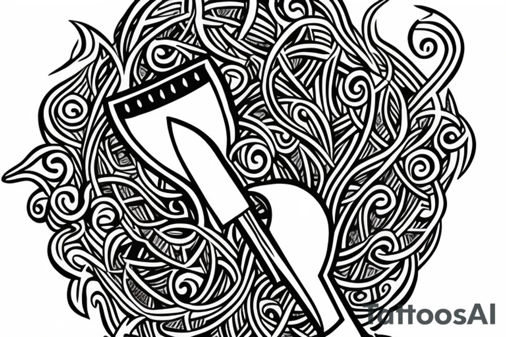 March symbol with a knife in it living on tree of life tattoo idea