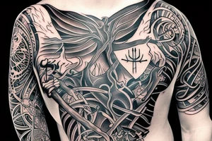 March symbol with a knife in it living on tree of life tattoo idea