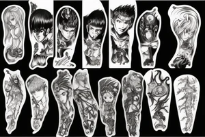 berserk, anime, guts, god hand tattoo idea