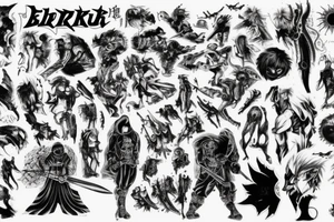 Berserk, anime, guts, god hand tattoo idea
