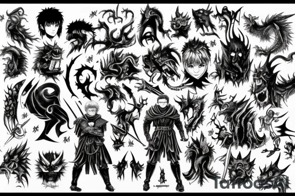 Berserk, anime, guts, god hand, devil, demons, monster, dragon slayer tattoo idea Berserk, anime, guts, god hand, devil, demons, monster, dragon slayer tattoo idea