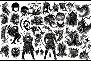 Berserk, anime, guts, god hand, devil, demons, monster,  dragon slayer tattoo idea