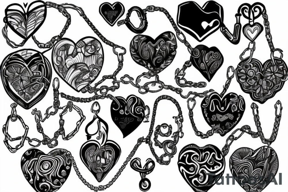 chains binding a heart tattoo idea