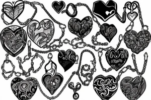 chains binding a heart tattoo idea