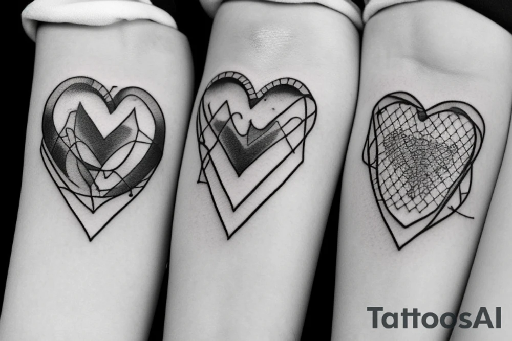 chains binding a heart tattoo idea