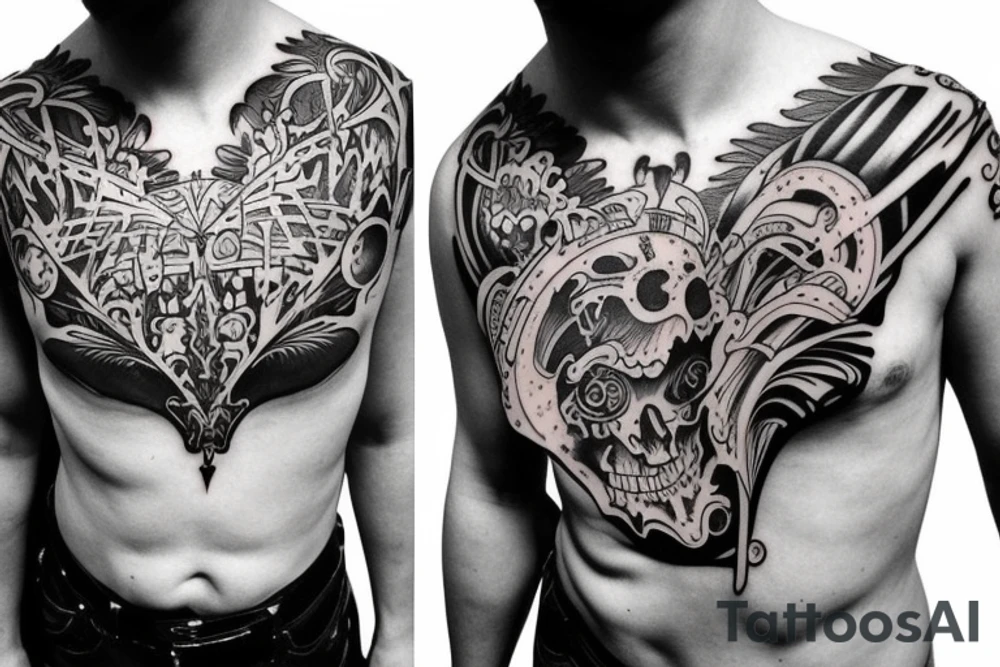 chest berserk tatto style tattoo idea