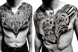 chest berserk tatto style tattoo idea