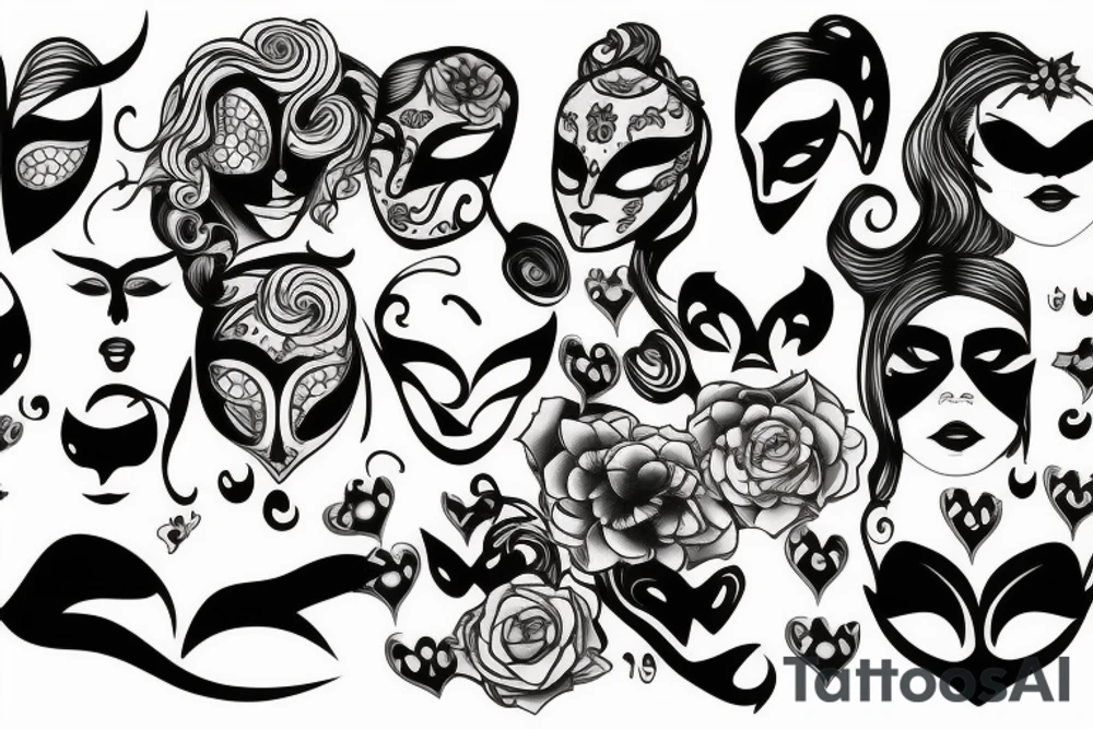 woman with a mask chest tattoo tattoo idea