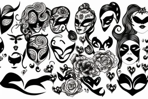 woman with a mask chest tattoo tattoo idea