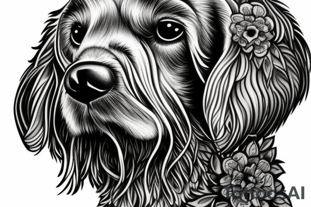 Moose cocker spaniel owl tattoo idea