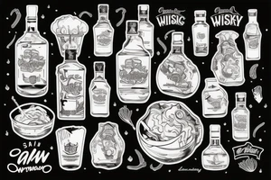 coleslaw whiskey combination tattoo idea