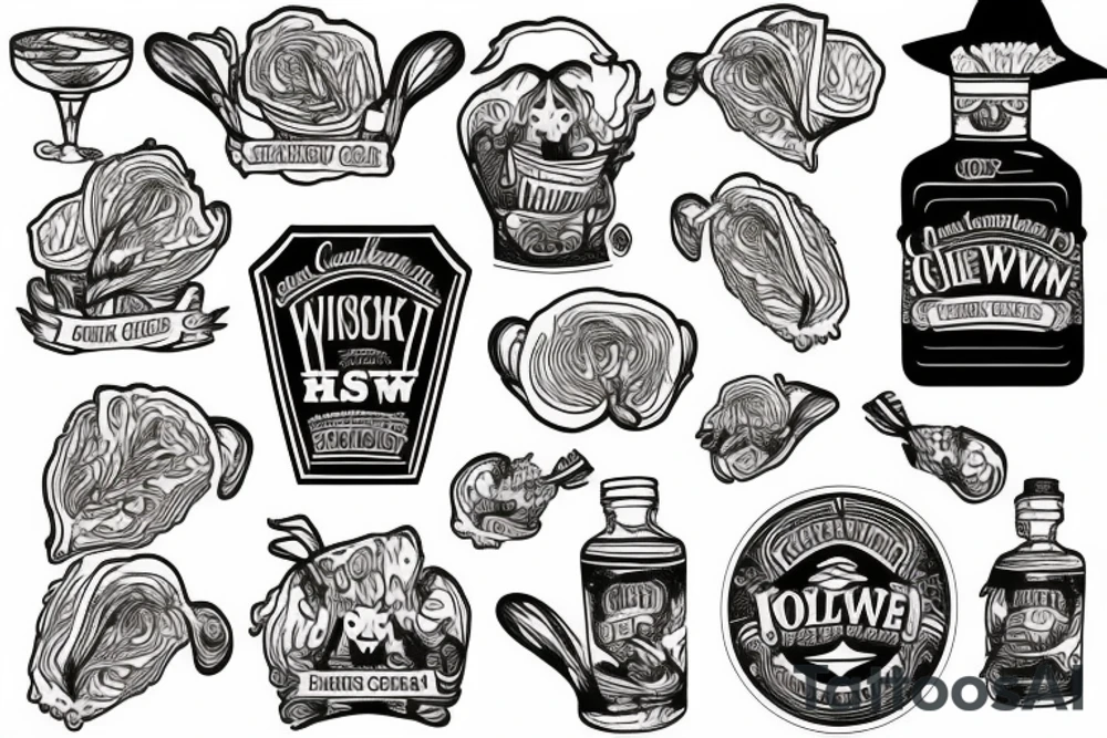 coleslaw whiskey combination tattoo idea