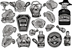 coleslaw whiskey combination tattoo idea