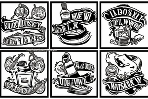 coleslaw & whiskey cartoon tattoo idea