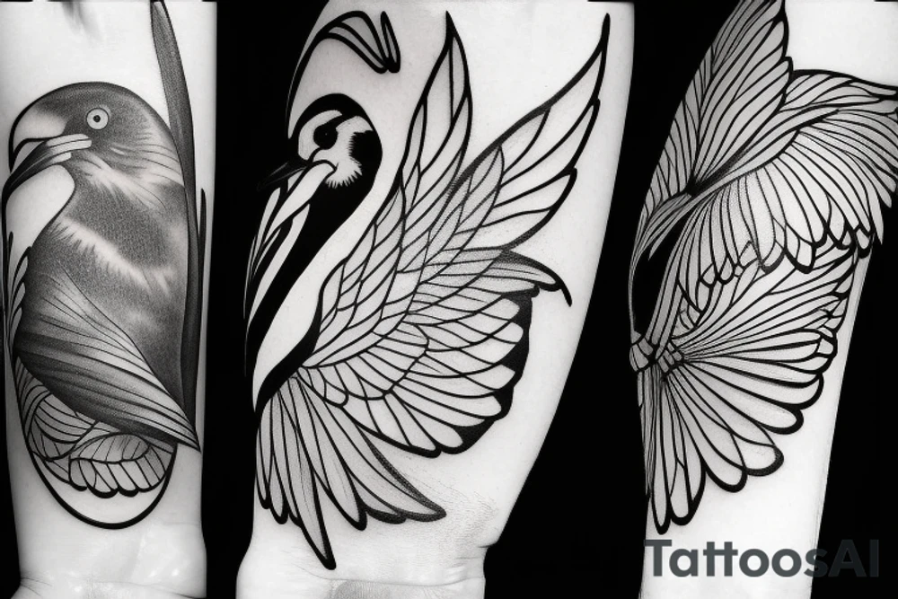 Two magpies abstract tattoo idea