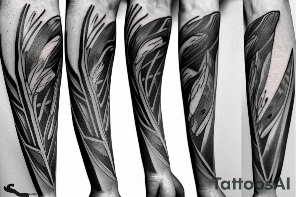 Two magpies abstract tattoo idea