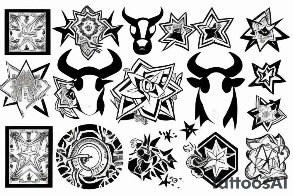 Taurus Vector star sign tattoo idea