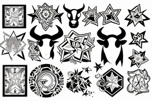 Taurus Vector star sign tattoo idea