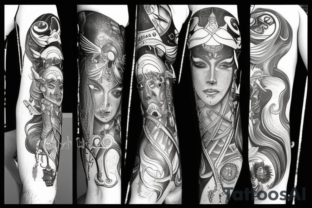 Spiritual Sagittarius warrior from planet jupiter and water horse 26/11/02 tattoo idea