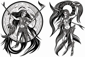 Spiritual Sagittarius warrior from planet jupiter and water horse 26/11/02 tattoo idea