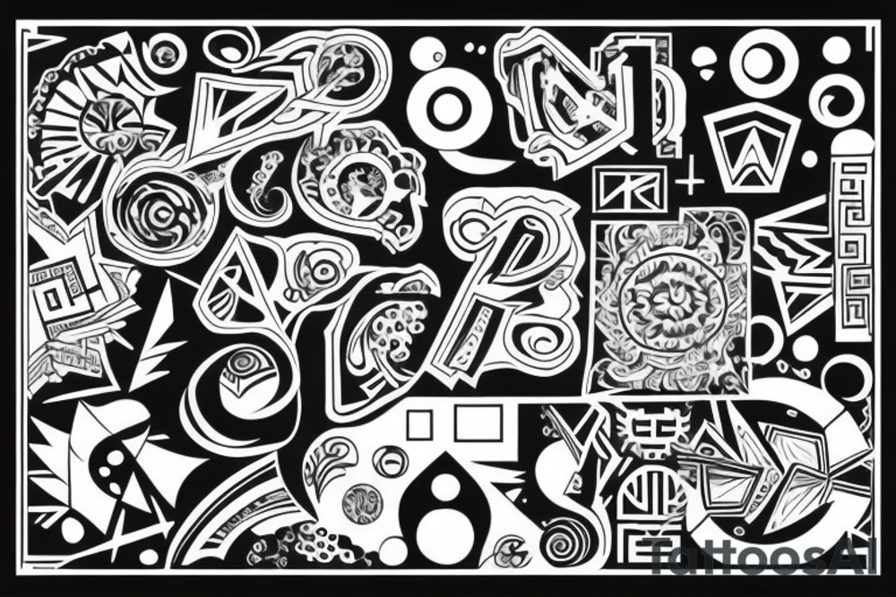 Letters М Л tattoo idea