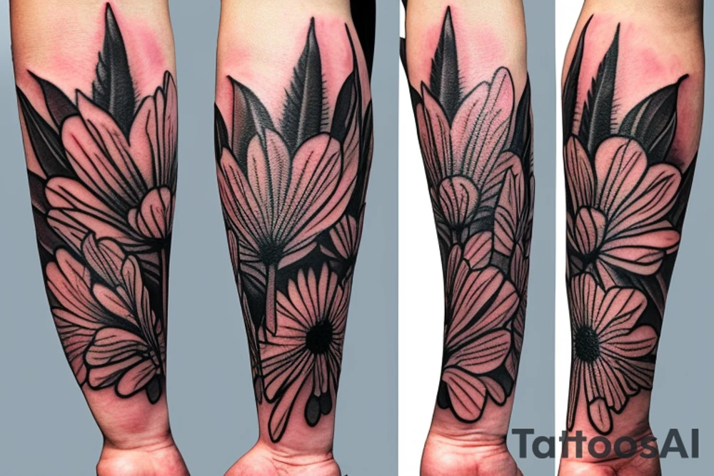 Flowers spikelets tattoo idea