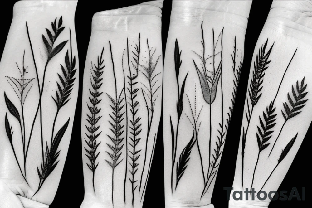 Flowers spikelets tattoo idea
