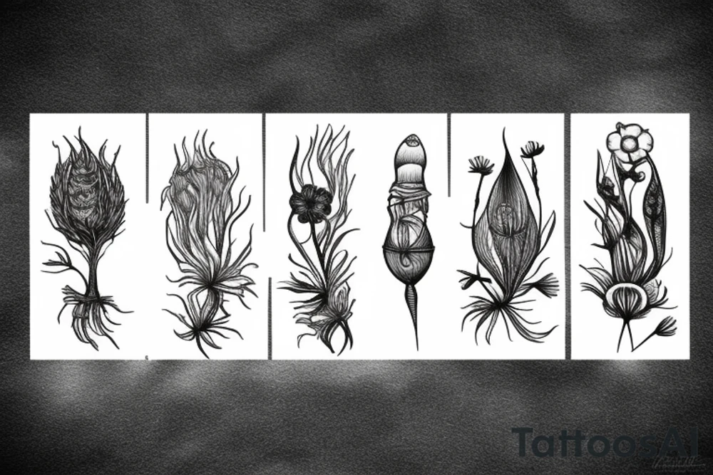 Flowers spikelets tattoo idea