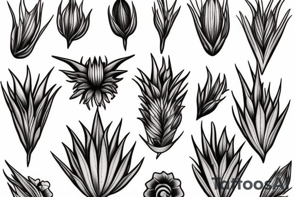 Flowers spikelets tattoo idea