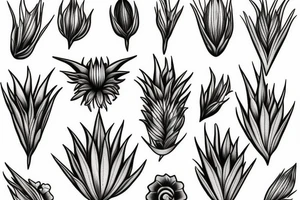 Flowers spikelets tattoo idea