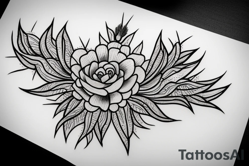 Flowers spikelets tattoo idea