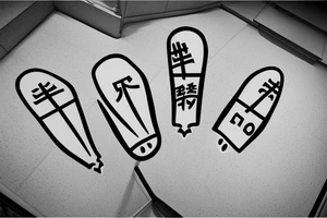 Foot prints that lead up a stairway to a arrowhead headstone tattoo idea