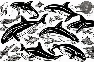 an orca swimming in the ocean tattoo idea