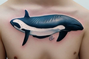 an orca swimming in the ocean tattoo idea