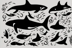 an orca swimming in the ocean tattoo idea