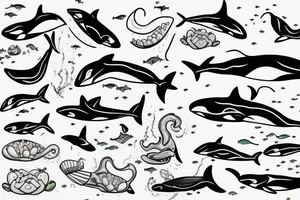 an orca swimming in the ocean tattoo idea