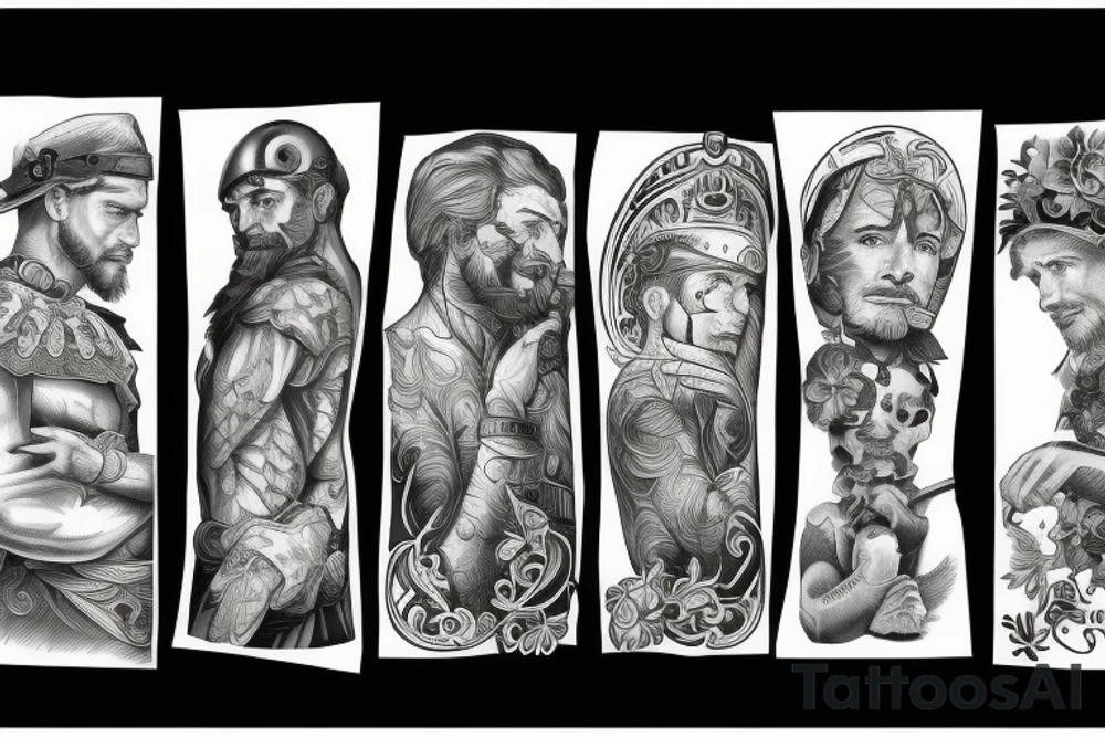 A gardener, a warrior, a shepherd and a carpenter, all split into one image tattoo idea A gardener, a warrior, a shepherd and a carpenter, all split into one image tattoo idea