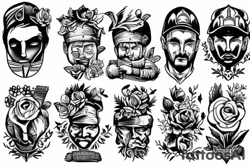 A gardener, a warrior, a shepherd and a carpenter, all split into one image tattoo idea A gardener, a warrior, a shepherd and a carpenter, all split into one image tattoo idea