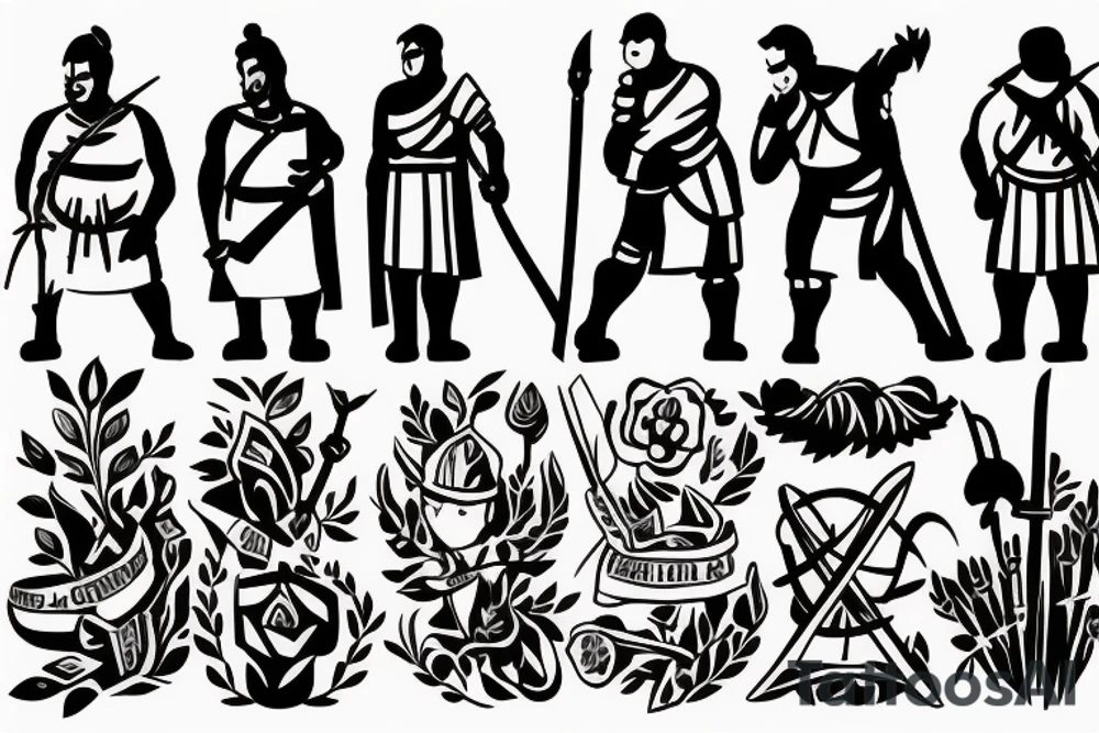 A gardener, a warrior, a shepherd and a carpenter, all split into one image tattoo idea A gardener, a warrior, a shepherd and a carpenter, all split into one image tattoo idea