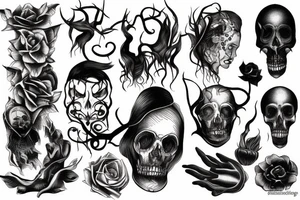 Dark, depressive, schizophrenic, macabre, sombre tattoo idea