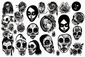 Dark, depressive, schizophrenic, macabre, sombre, sad, face tattoo idea