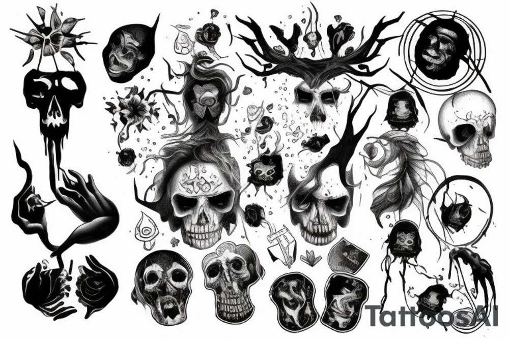 Dark, depressive, schizophrenic, macabre, sombre, sad tattoo idea