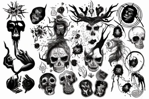 Dark, depressive, schizophrenic, macabre, sombre, sad tattoo idea