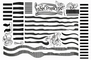 piano keys with beanie written on keys tattoo idea
