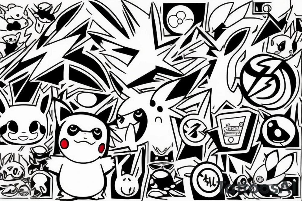 Flash, easy, simple, bolt, pokemon, shiggy, tattoo idea