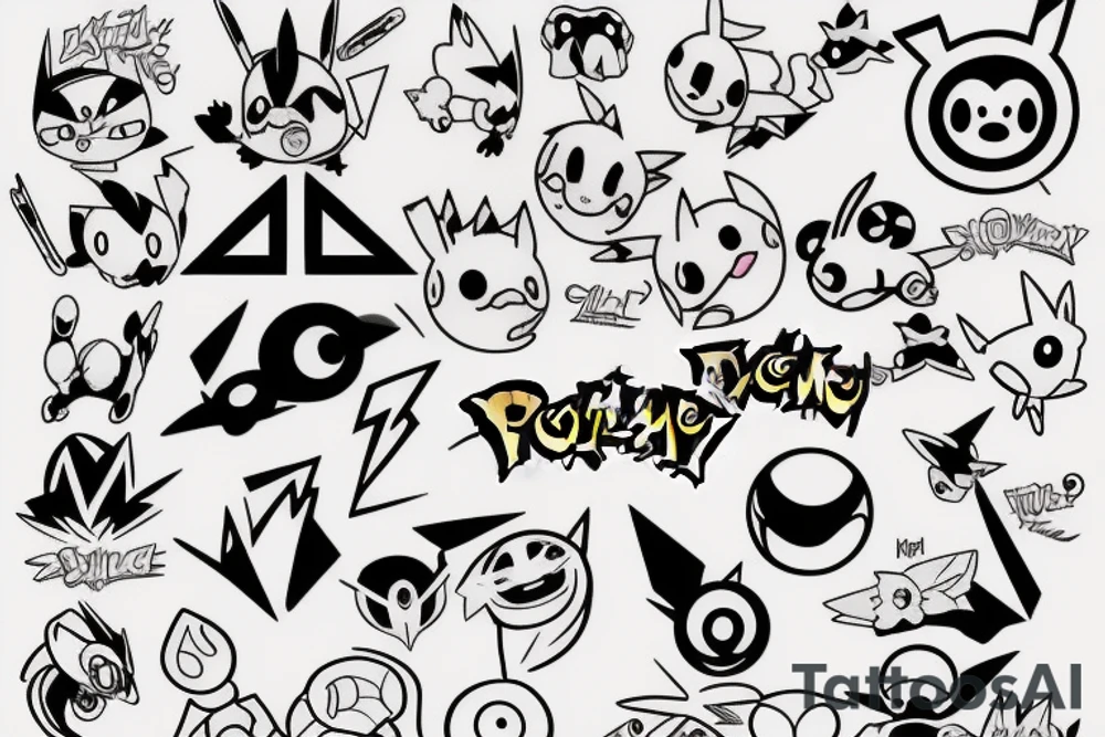Flash, easy, simple, bolt, pokemon, shiggy, water, splash tattoo idea