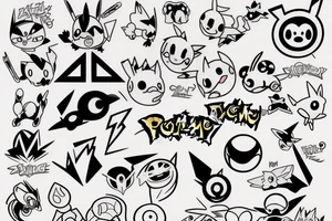 Flash, easy, simple, bolt, pokemon, shiggy, water, splash tattoo idea