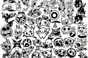 Flash, easy, simple, bolt, pokemon, shiggy, water, splash tattoo idea